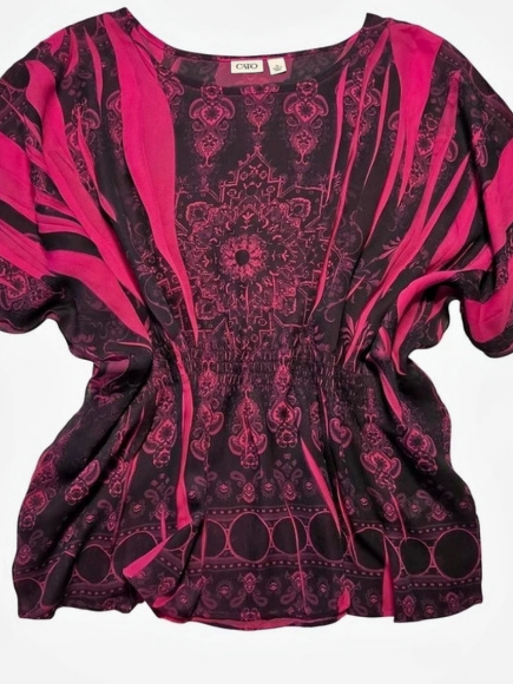 Cato Paisley Blouse in Pink & Black Size XL Like New Never Worn
